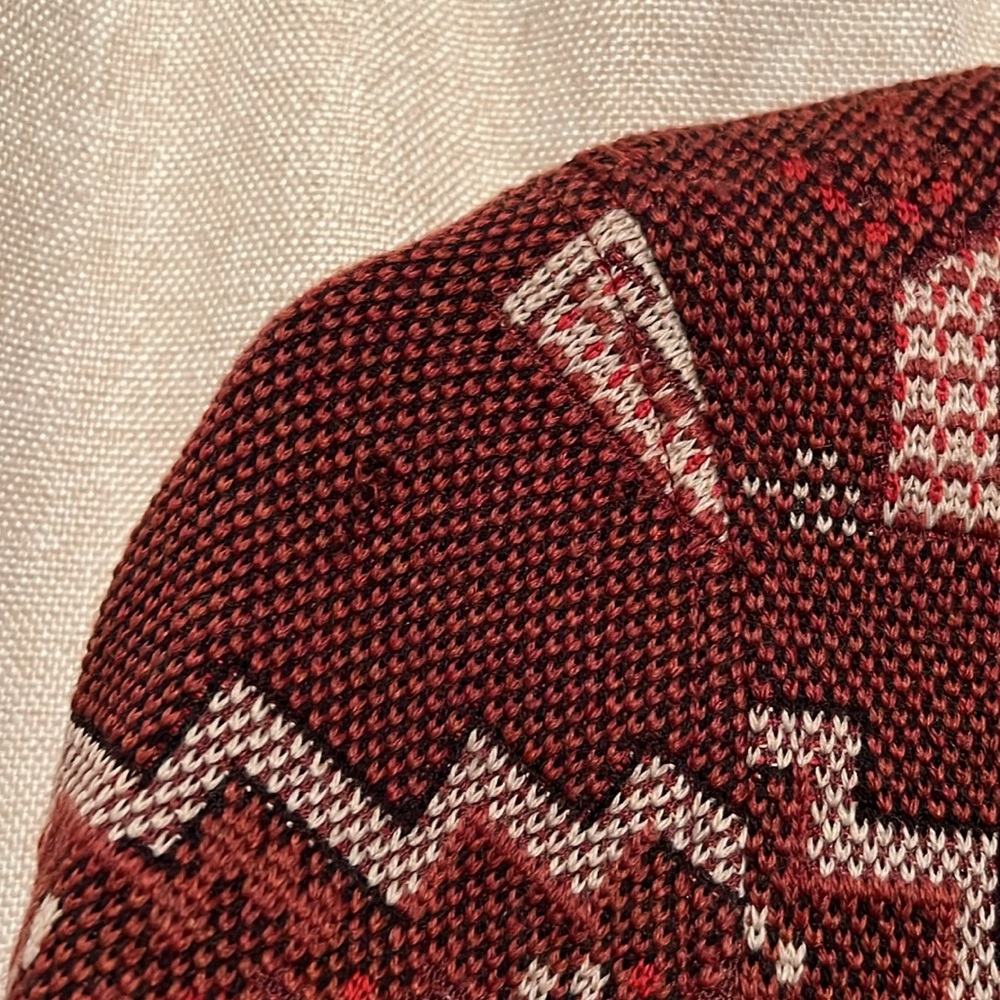 Tory Burch Red Tapestry Wool Sweater Size Small - Picture 12 of 12